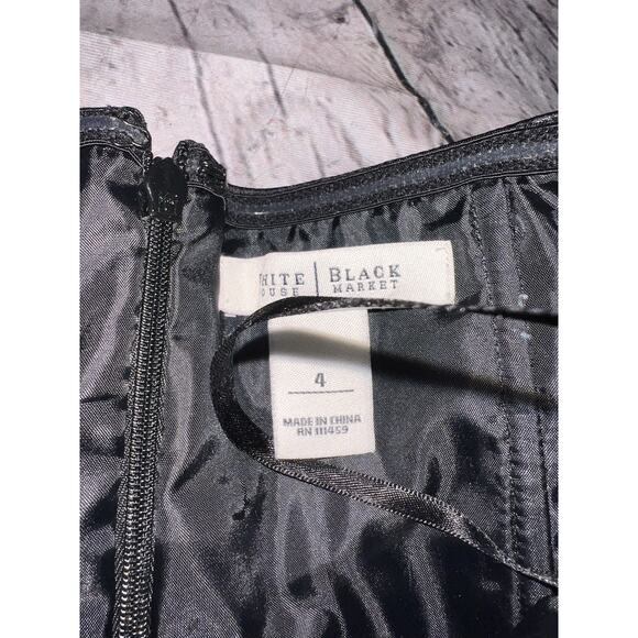 WHITE HOUSE BLACK MARKET Strapless Satin Fit & Flare Formal Dress Black Size 4 - Picture 7 of 8